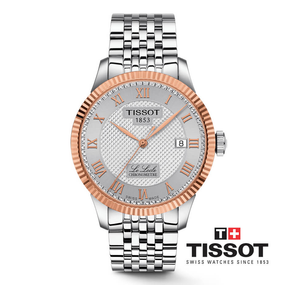 ĐỒNG HỒ NAM TISSOT LE COSC 18K GOLD BEZEL T932.408.41.033.00 CHÍNH HÃNG 